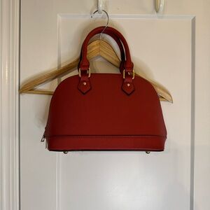 Red Dome Satchel Bag